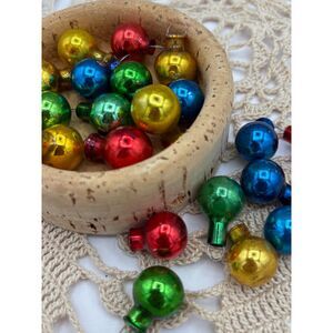 Vintage Mercury Miniature Glass Ball Feather Tree Ornament Lot 20 Pieces